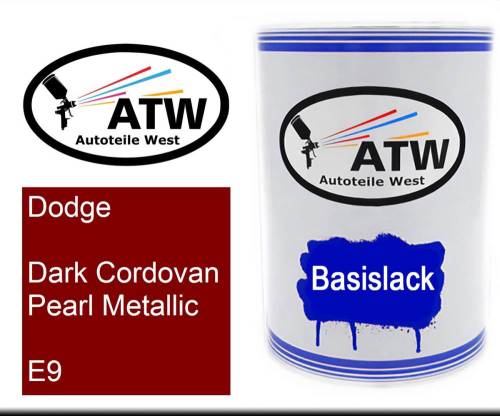 Dodge, Dark Cordovan Pearl Metallic, E9: 500ml Lackdose, von ATW Autoteile West.